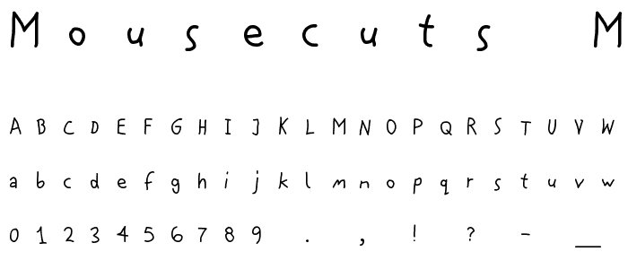 MouseCuts Medium font